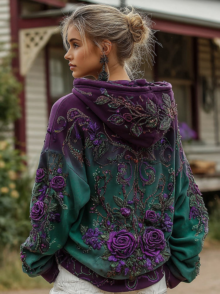 Cochaillín Ócáideach do Mhná le Patrún Grádáin Rós Corcra Retro