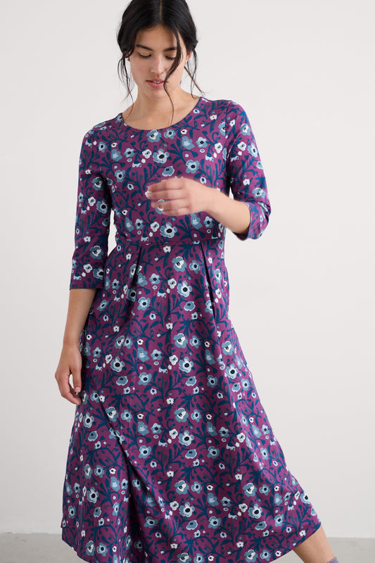 Abito midi Veronica in jersey di cotone biologico certificato GOTS