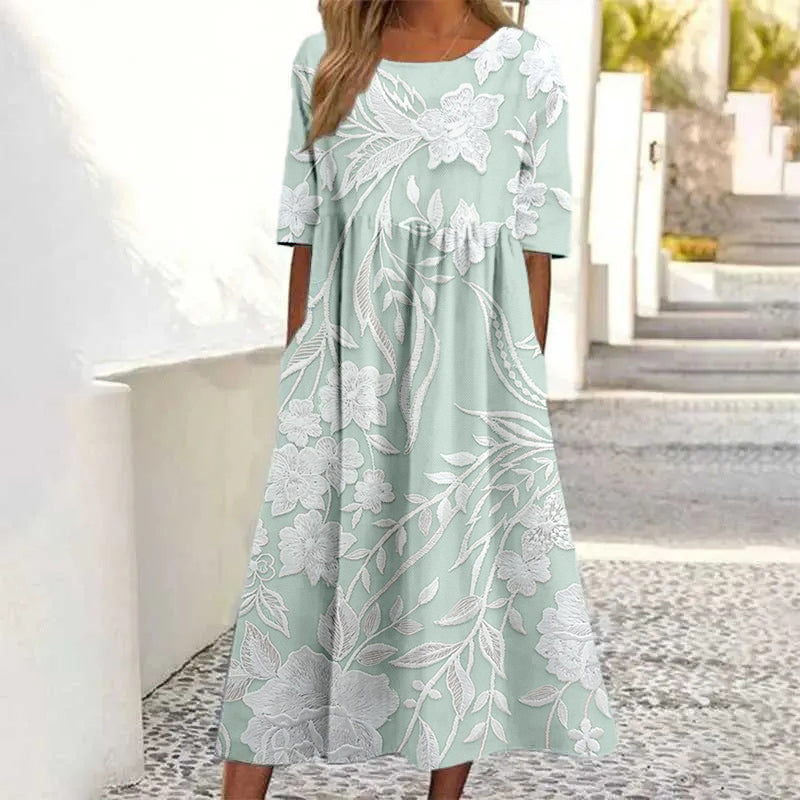 Robe Rétro Femme à Imprimé Floral