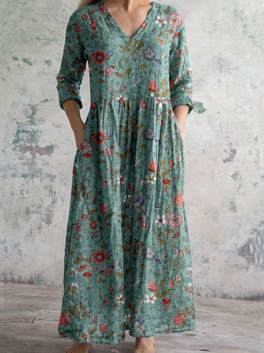 Robe Rétro Femme à Imprimé Floral