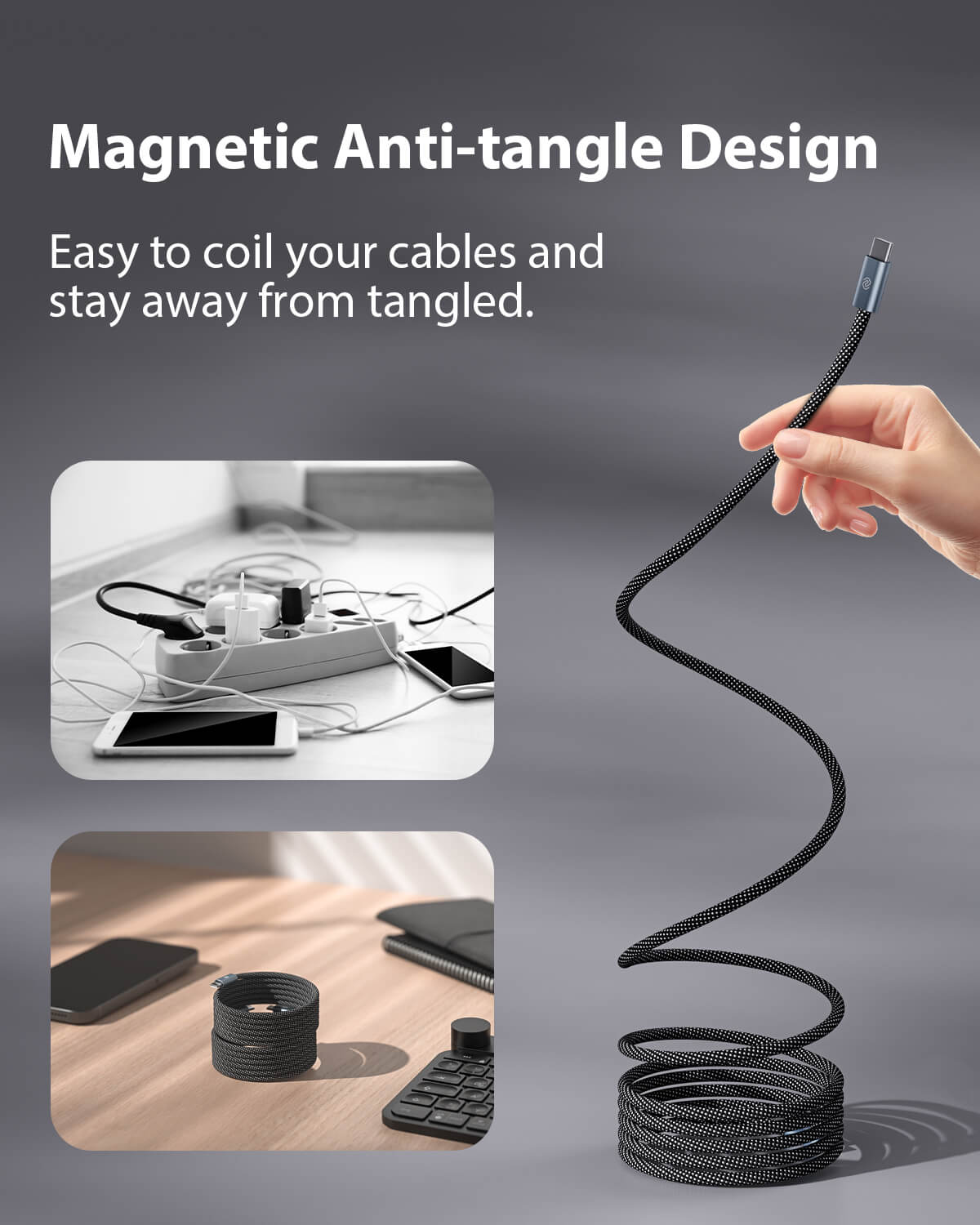 MagCable | Câble magnétique anti-nœuds