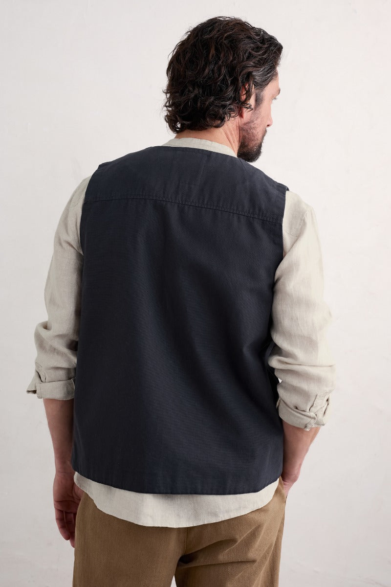 Gilet en coton biologique pour homme coupe classique
