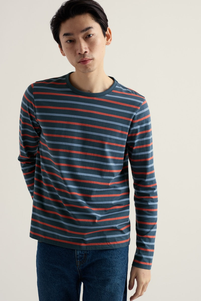 T-shirt Marin Ras-du-Cou pour Homme en Coton Biologique Certifié GOTS