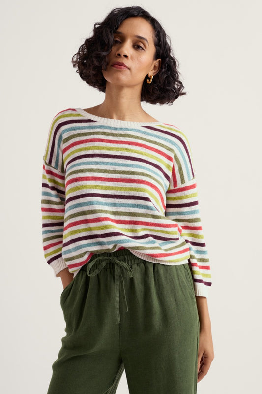 Maglione a Righe Knavock in Lino e Cotone Organico