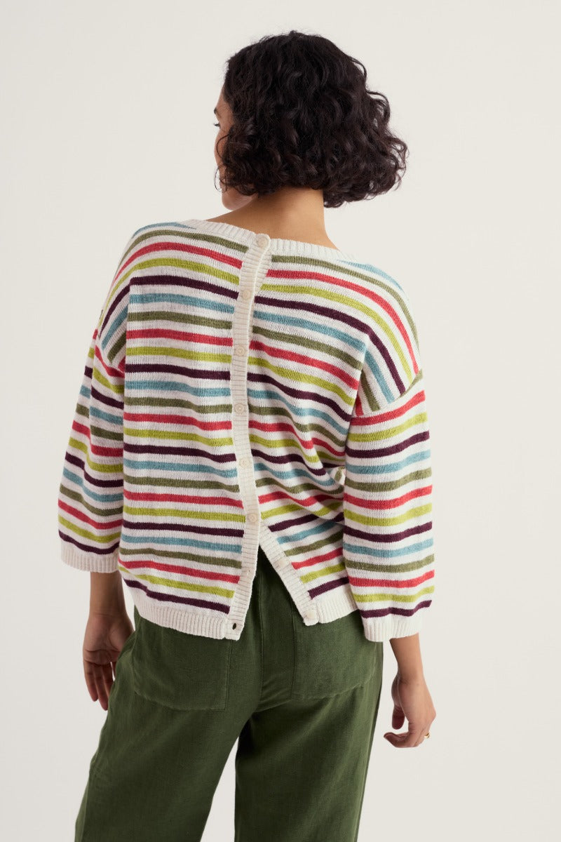 Pull rayé Knavock en lin et coton biologique