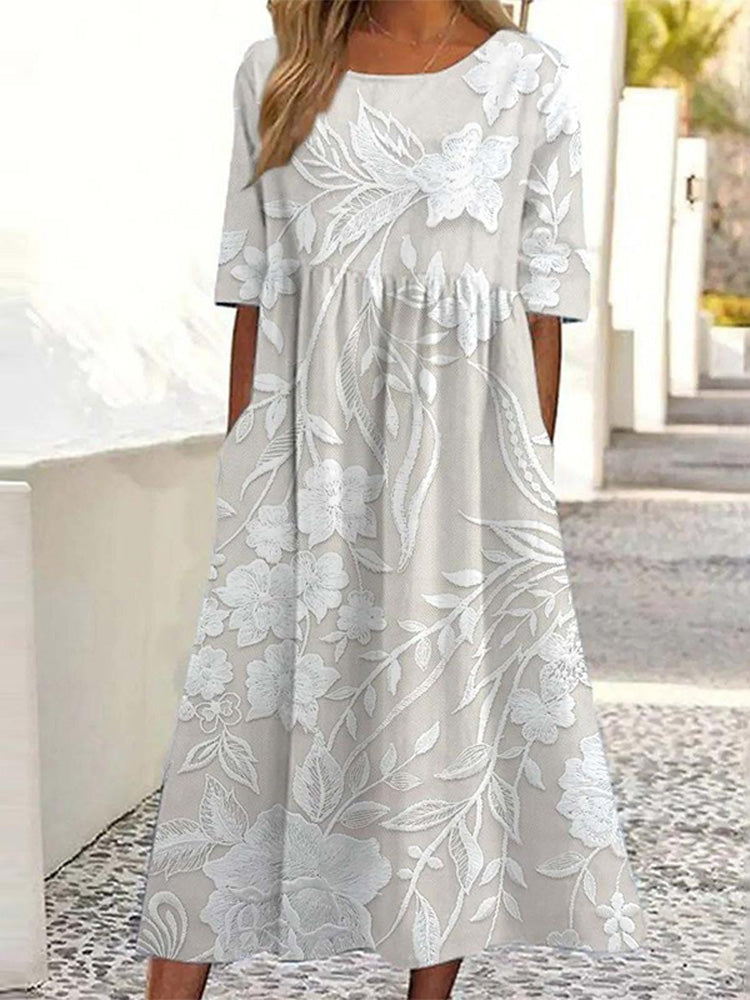 Robe Rétro Femme à Imprimé Floral