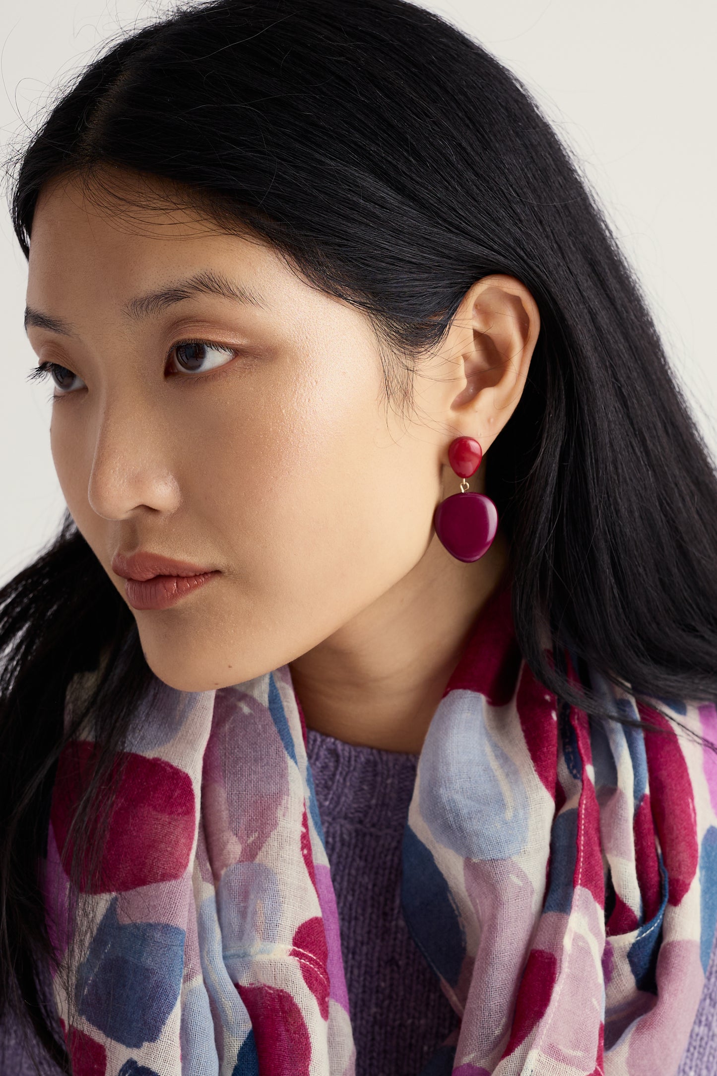 Boucles d'oreilles Perce-neige en résine