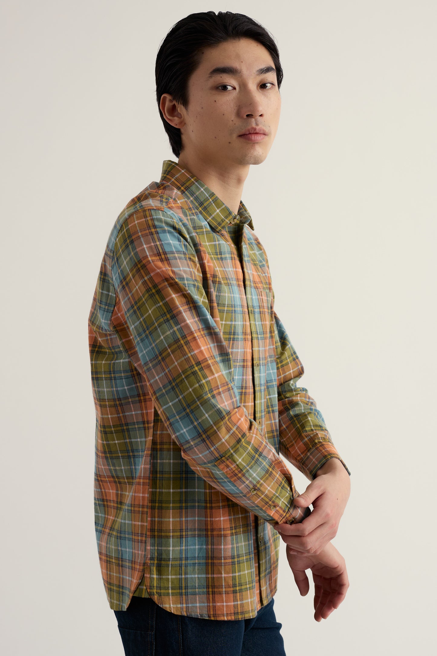 Chemise en coton à carreaux Banyan pour homme