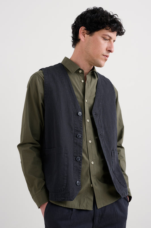 Gilet en lin et coton mélangés Tollgate pour homme