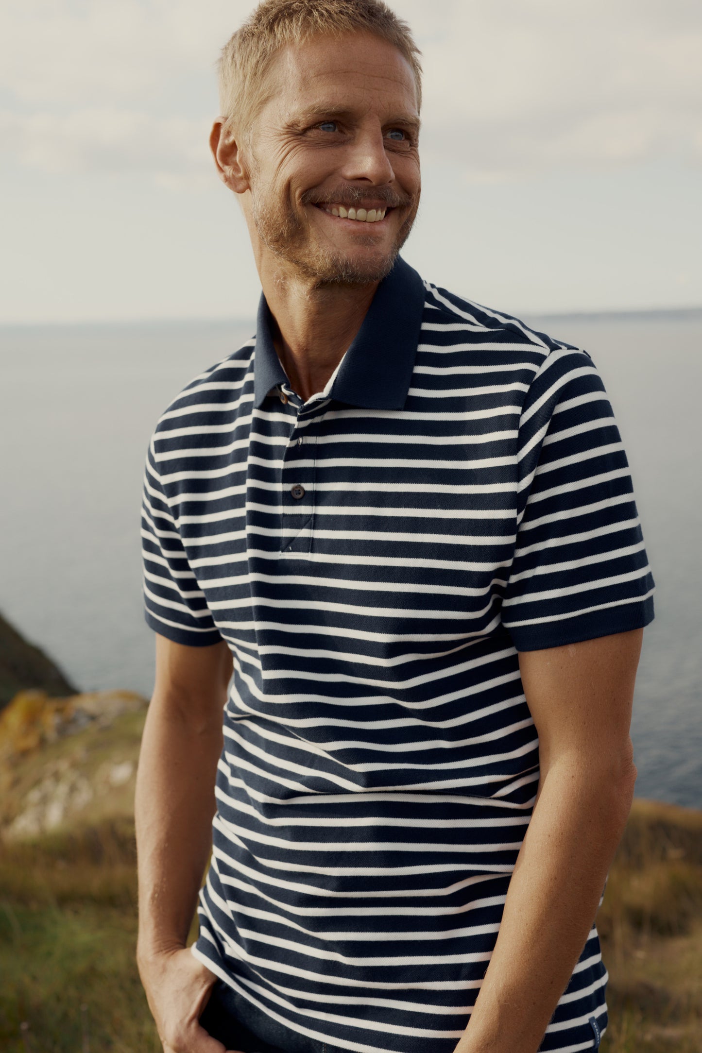 Polo rayé Balefire pour homme en coton biologique