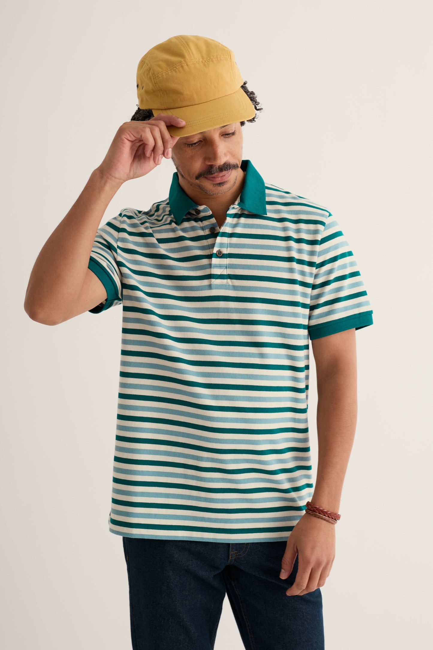 Polo rayé Balefire pour homme en coton biologique