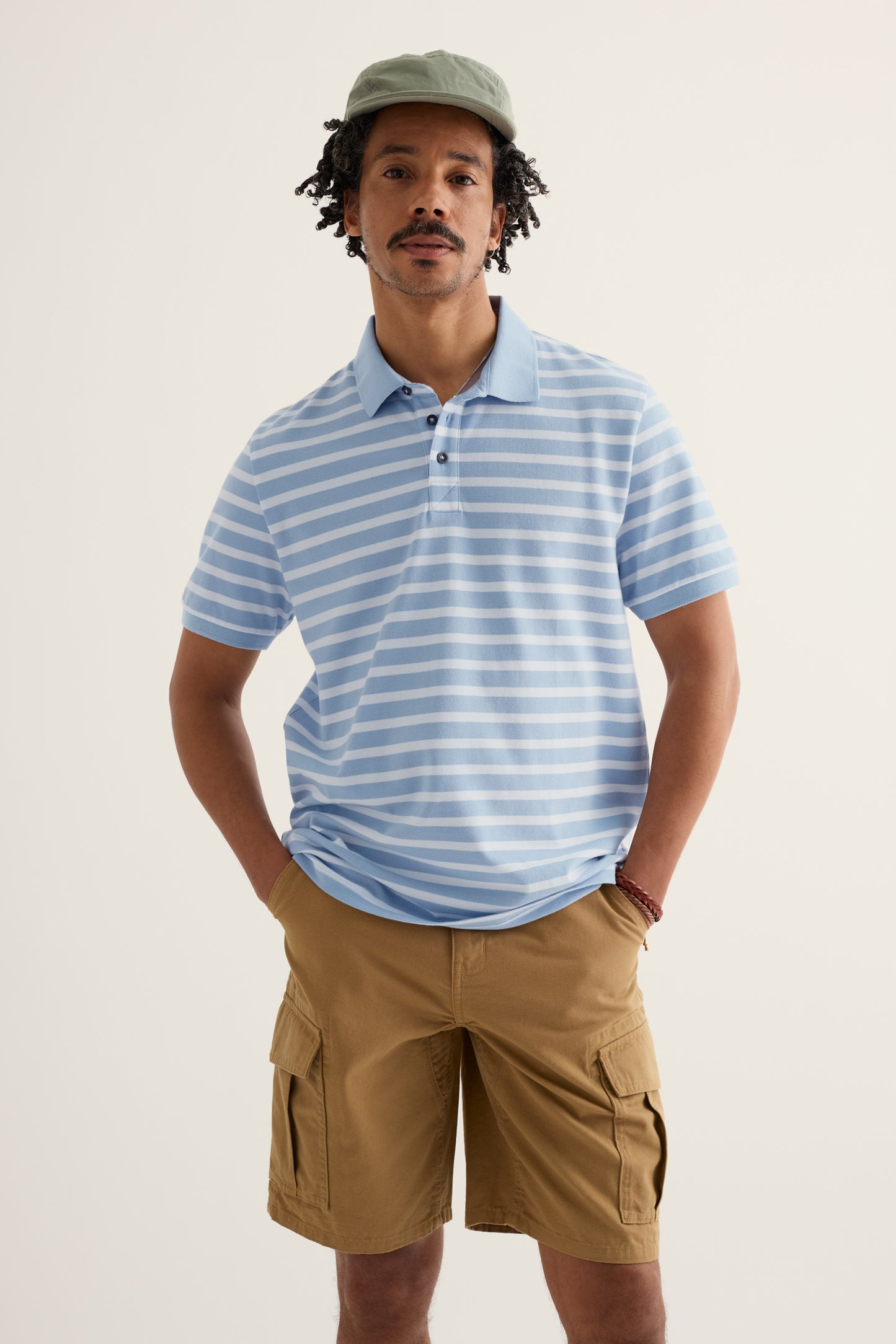 Polo rayé Balefire pour homme en coton biologique