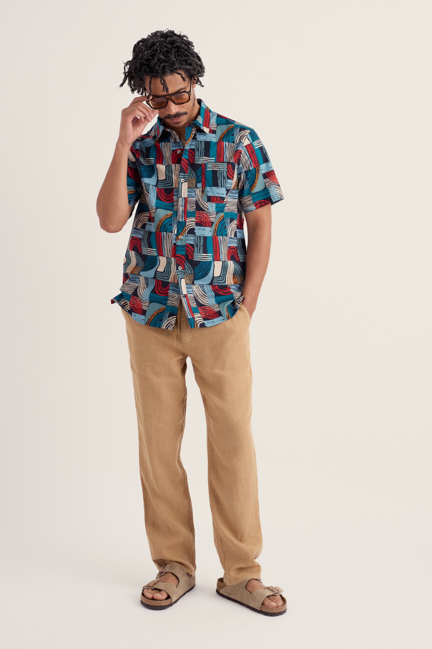 Chemise à manches courtes en popeline Godrev pour homme