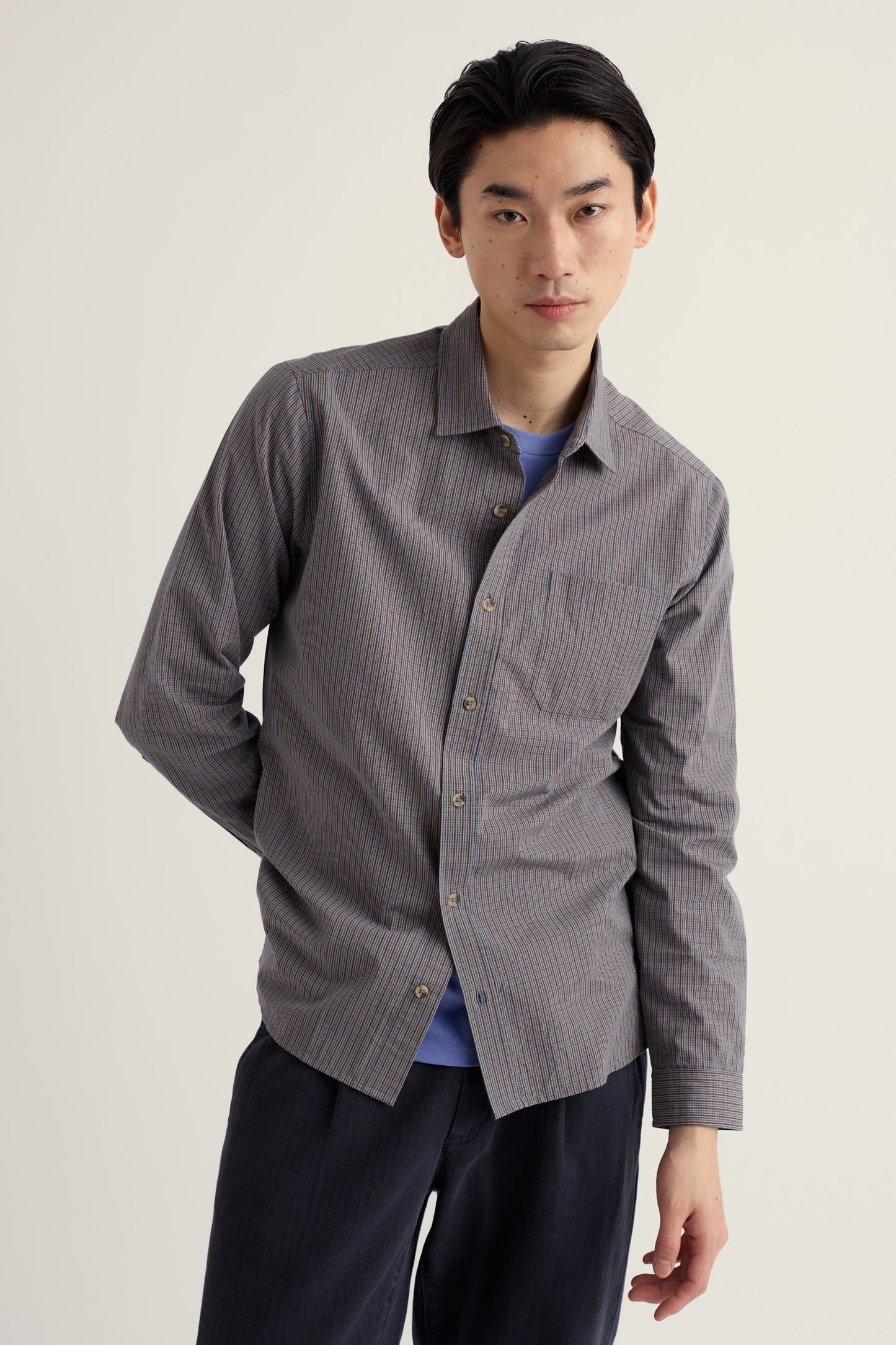 Chemise en coton à carreaux Banyan pour homme