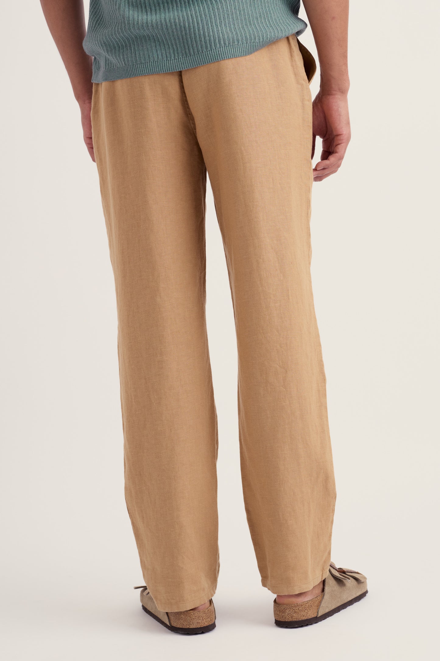 Pantalon en lin à taille nouée pour homme Crewman