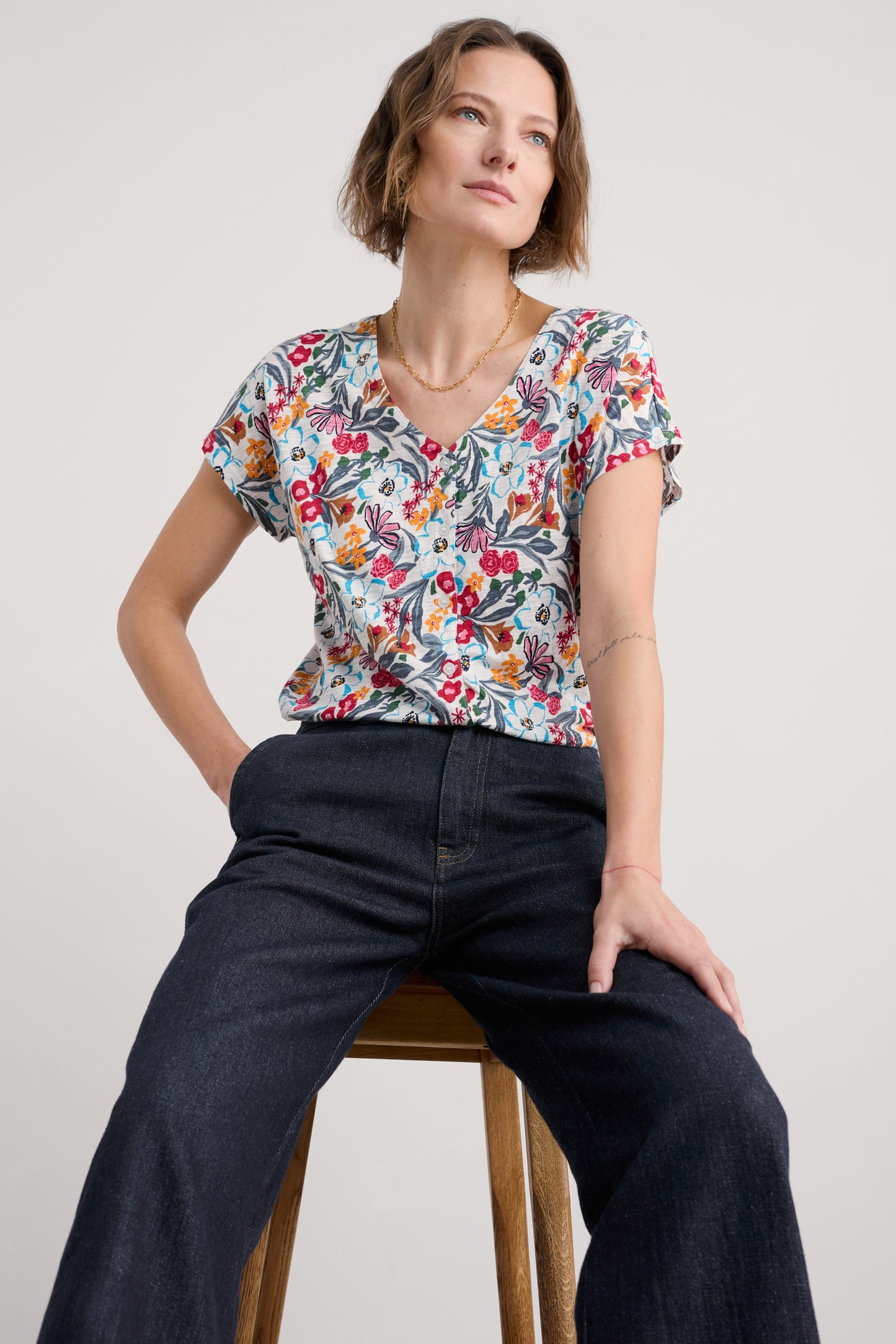 Top in jersey con scollo a V Studio Glass