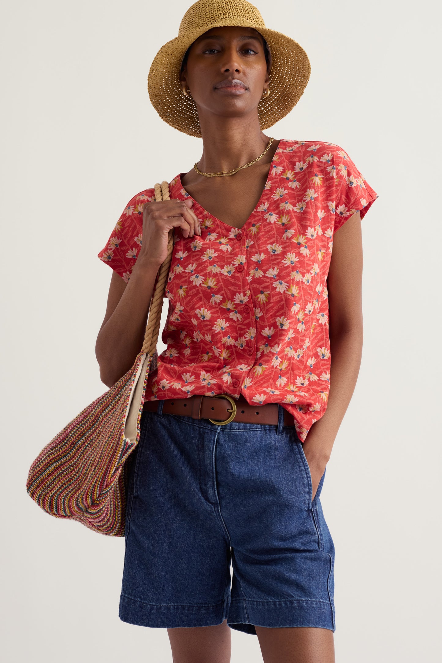 Top in jersey con scollo a V Studio Glass