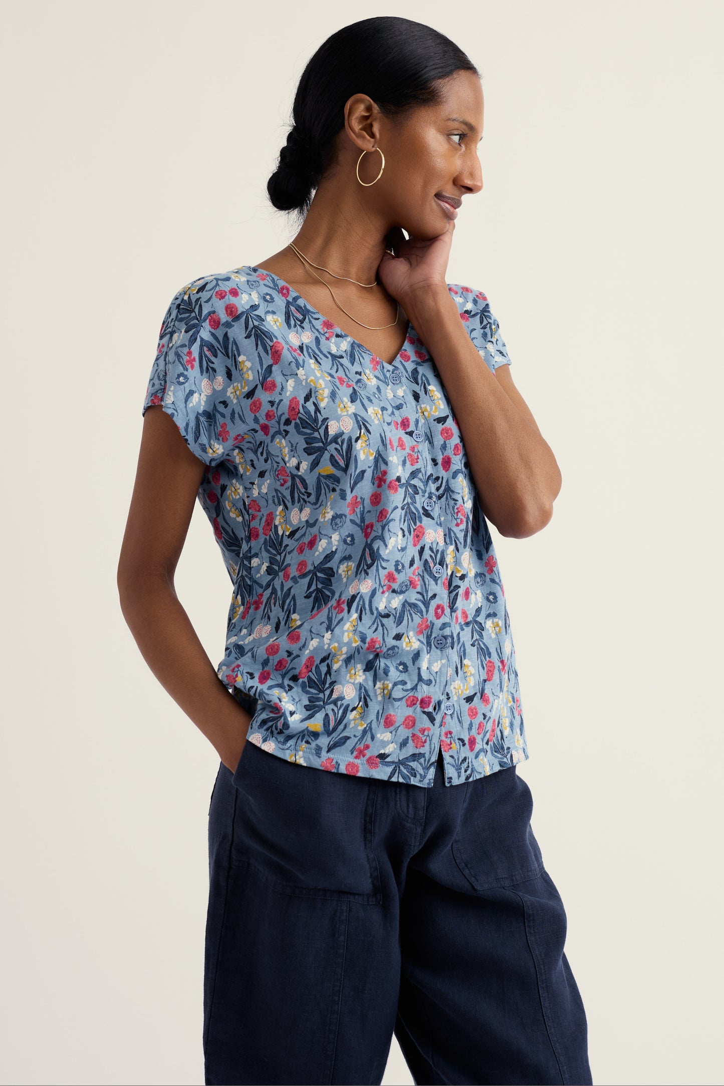 Top in jersey con scollo a V Studio Glass