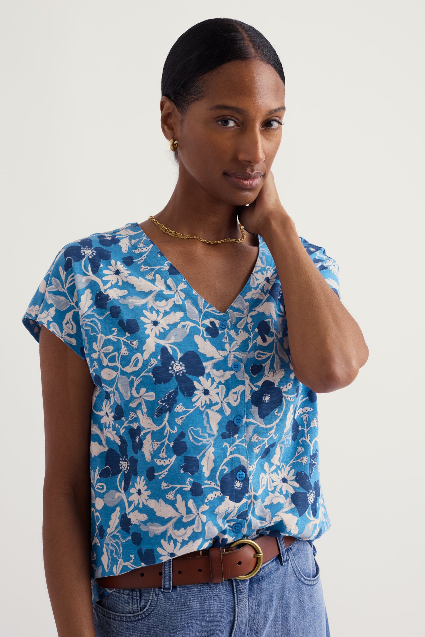 Top in jersey con scollo a V Studio Glass