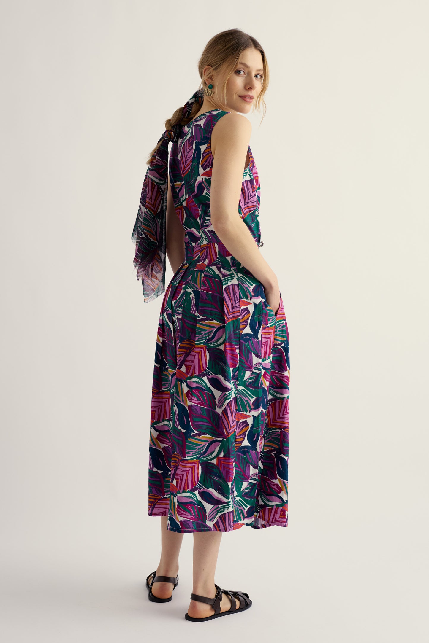 Robe midi évasée Belle