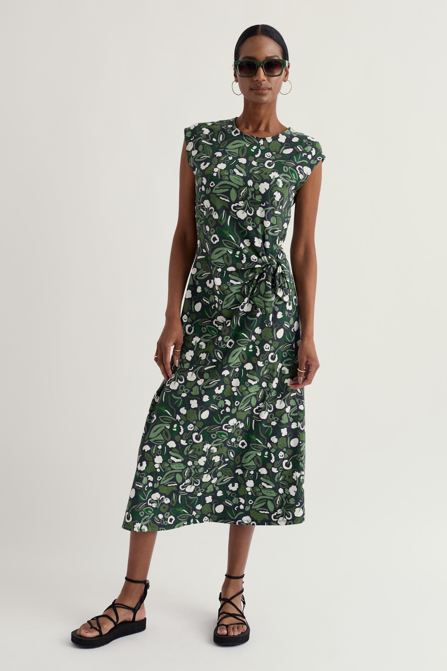 Robe mi-longue en jersey avec liens à nouer Fettling
