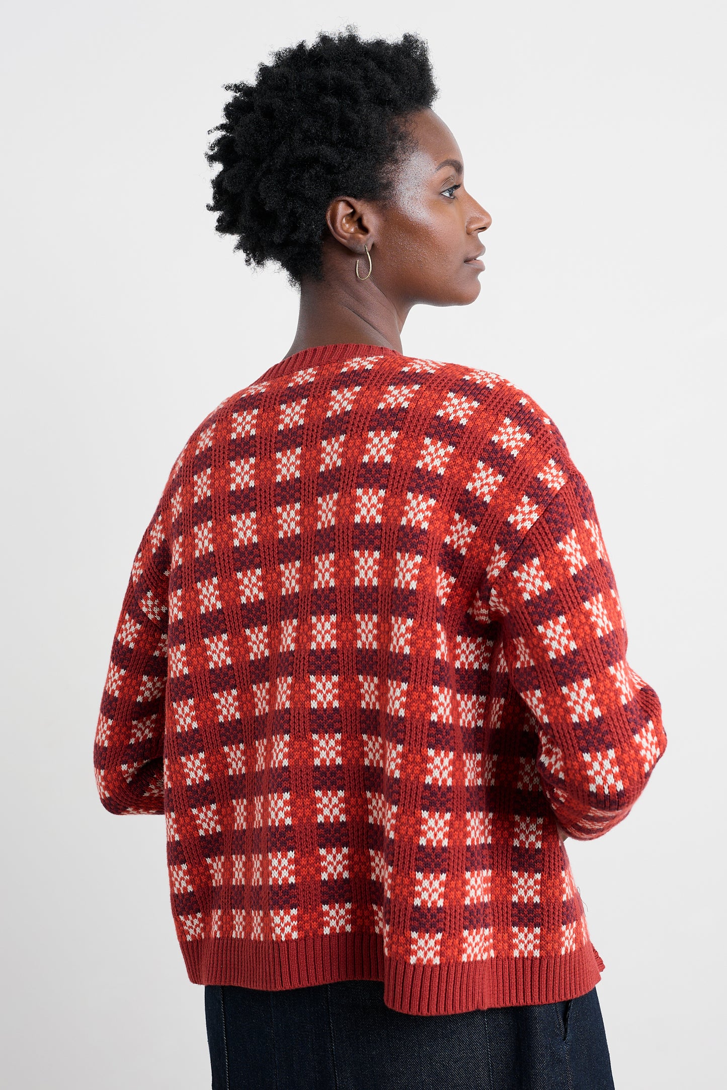 Cardigan Kensa a Quadri in Cotone Organico