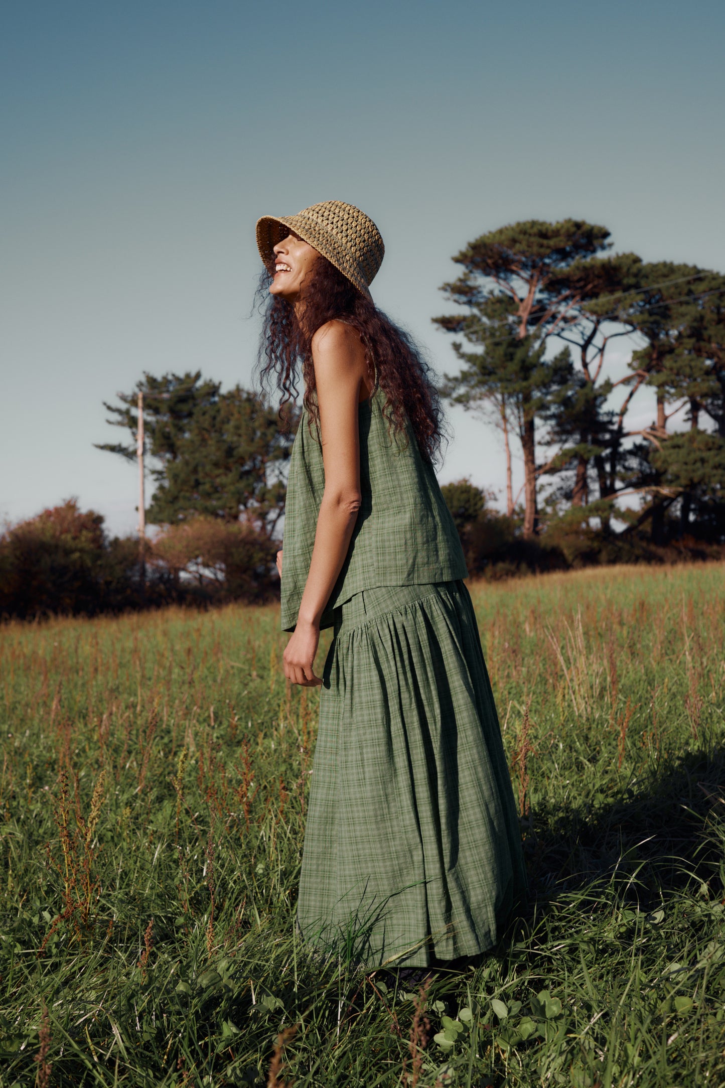 Gonna midi a balze Purslane