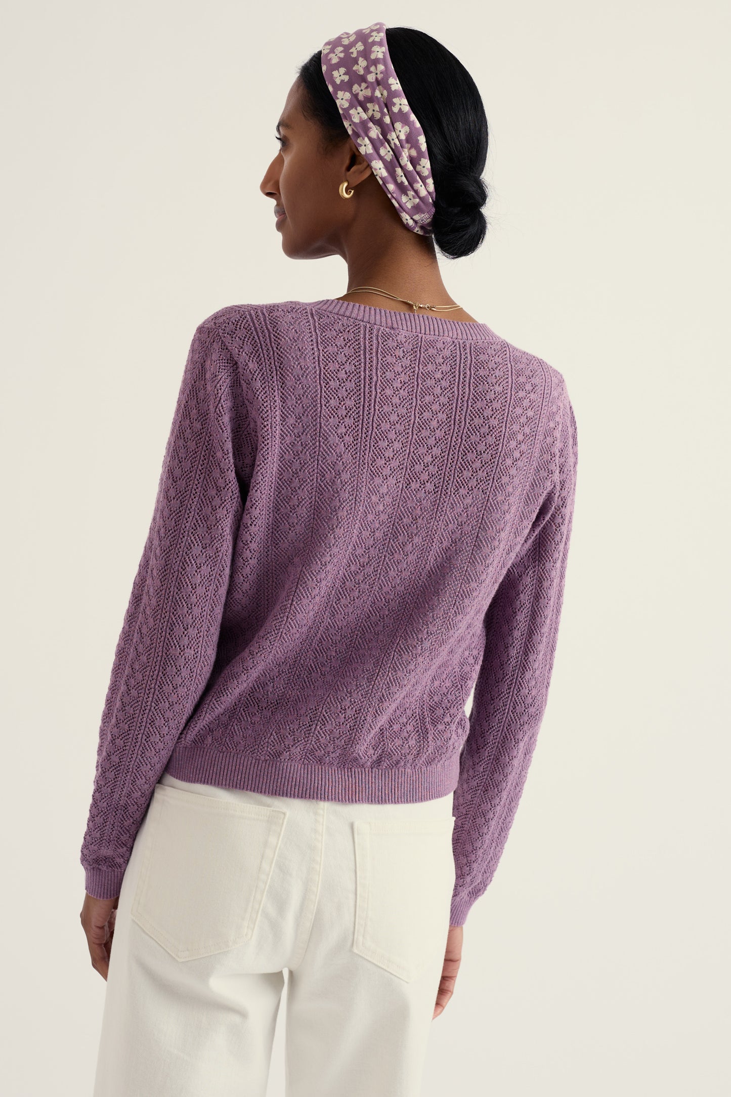 Cardigan Pointelle Willowing in Cotone Organico