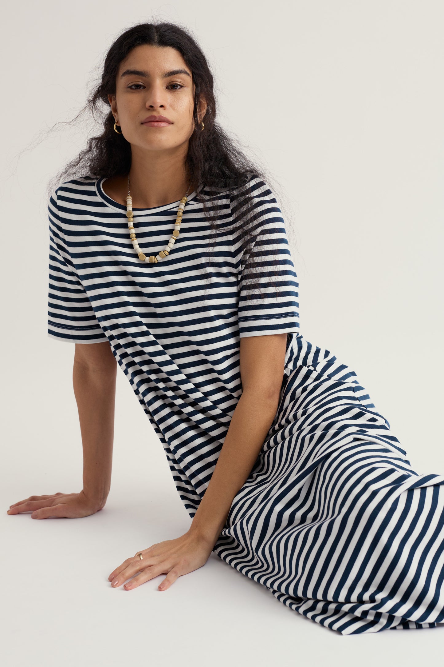 Robe T-shirt en coton biologique GOTS Ivey, teint en fil
