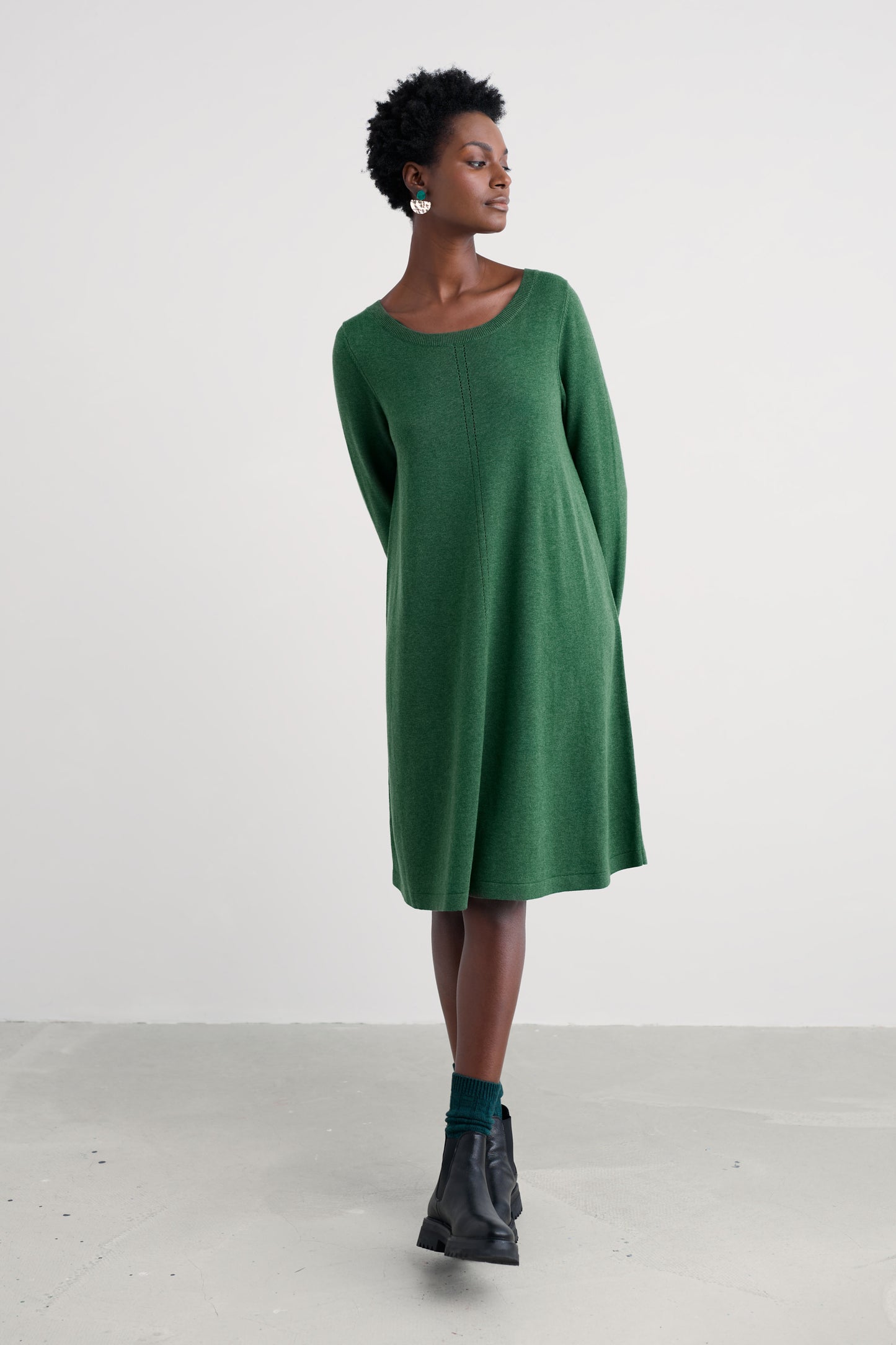 Robe Poltreen mi-longue en coton biologique certifié GOTS