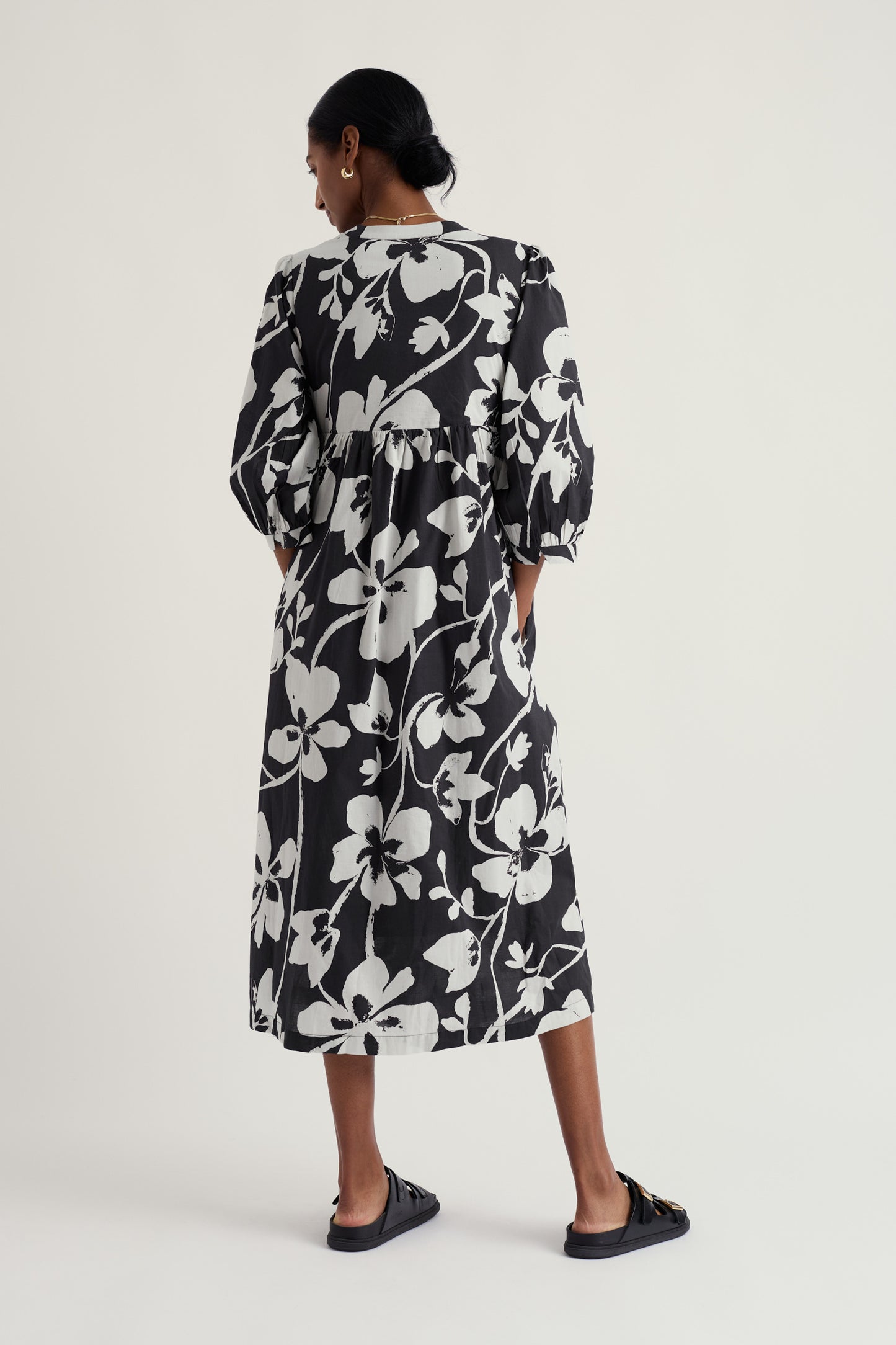Robe midi en popeline de coton biologique GOTS Couleurs de la Terre