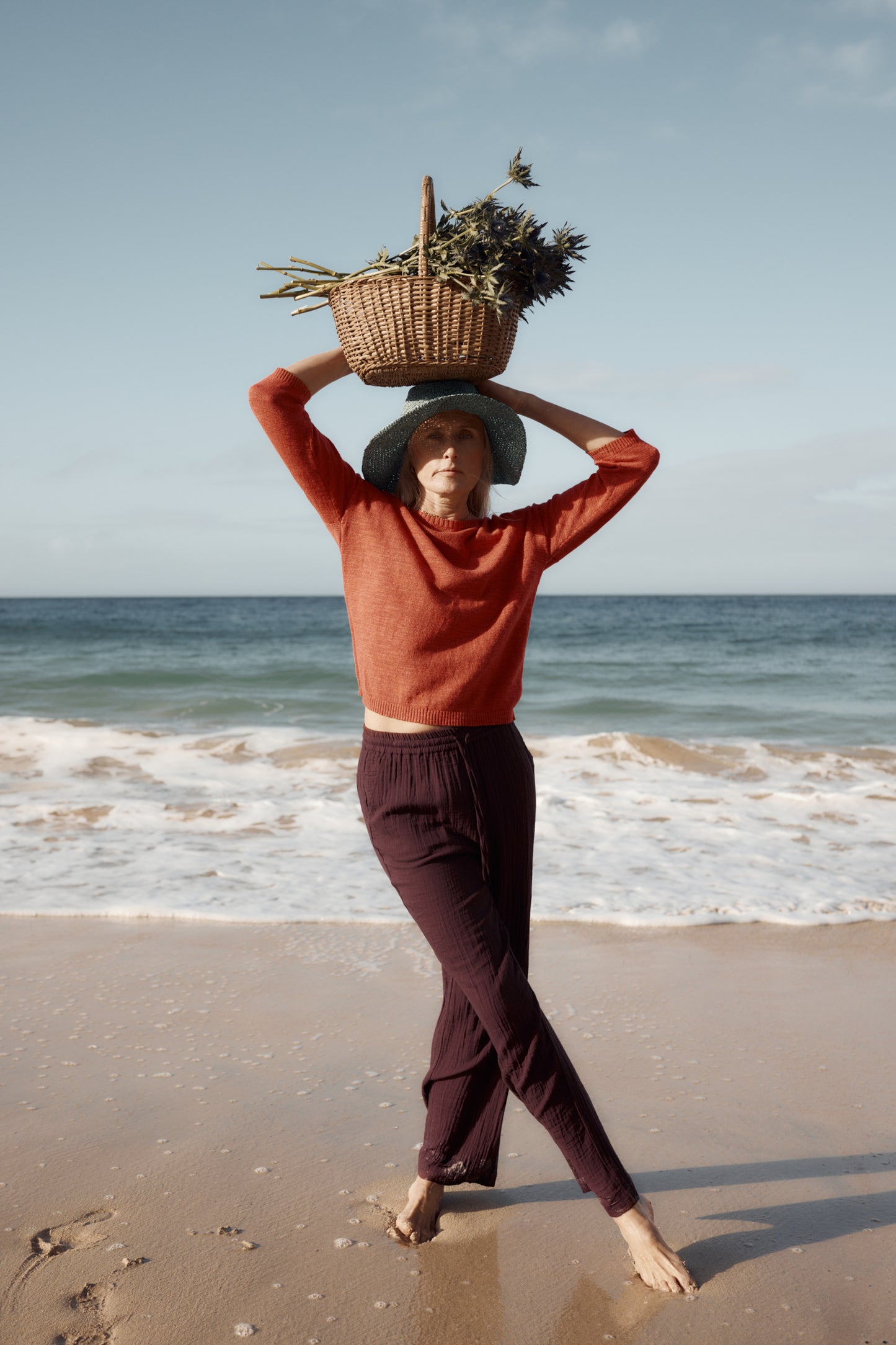 Pantalon large en coton bio Tide Flow