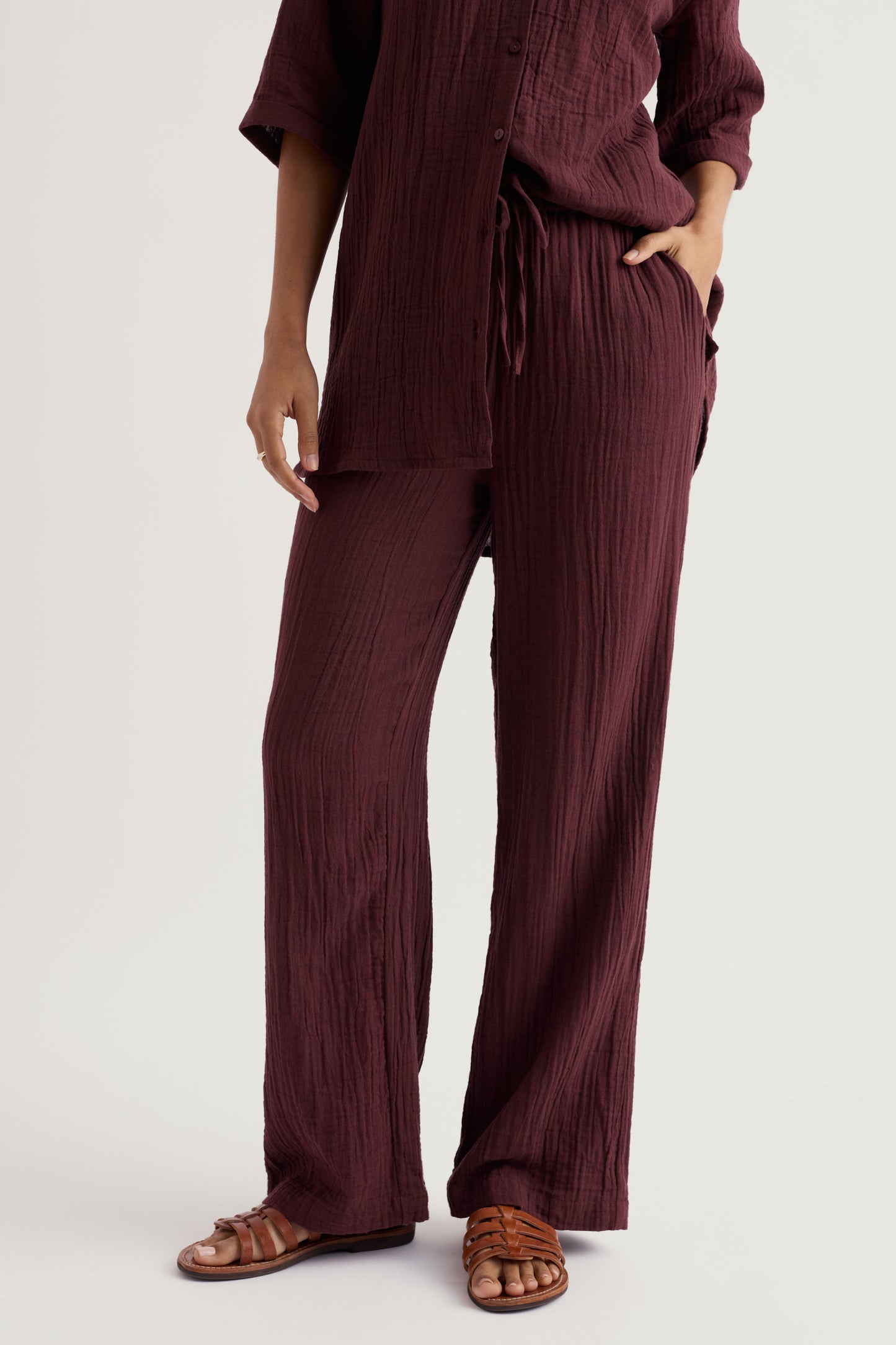 Pantalon large en coton bio Tide Flow