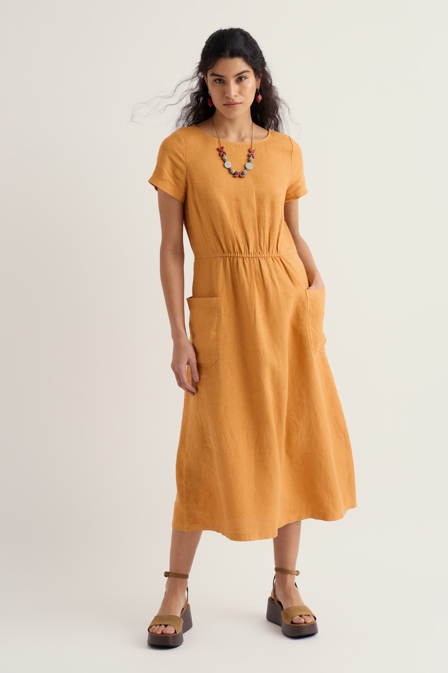 Robe Midi en Lin Cintrée Haneth