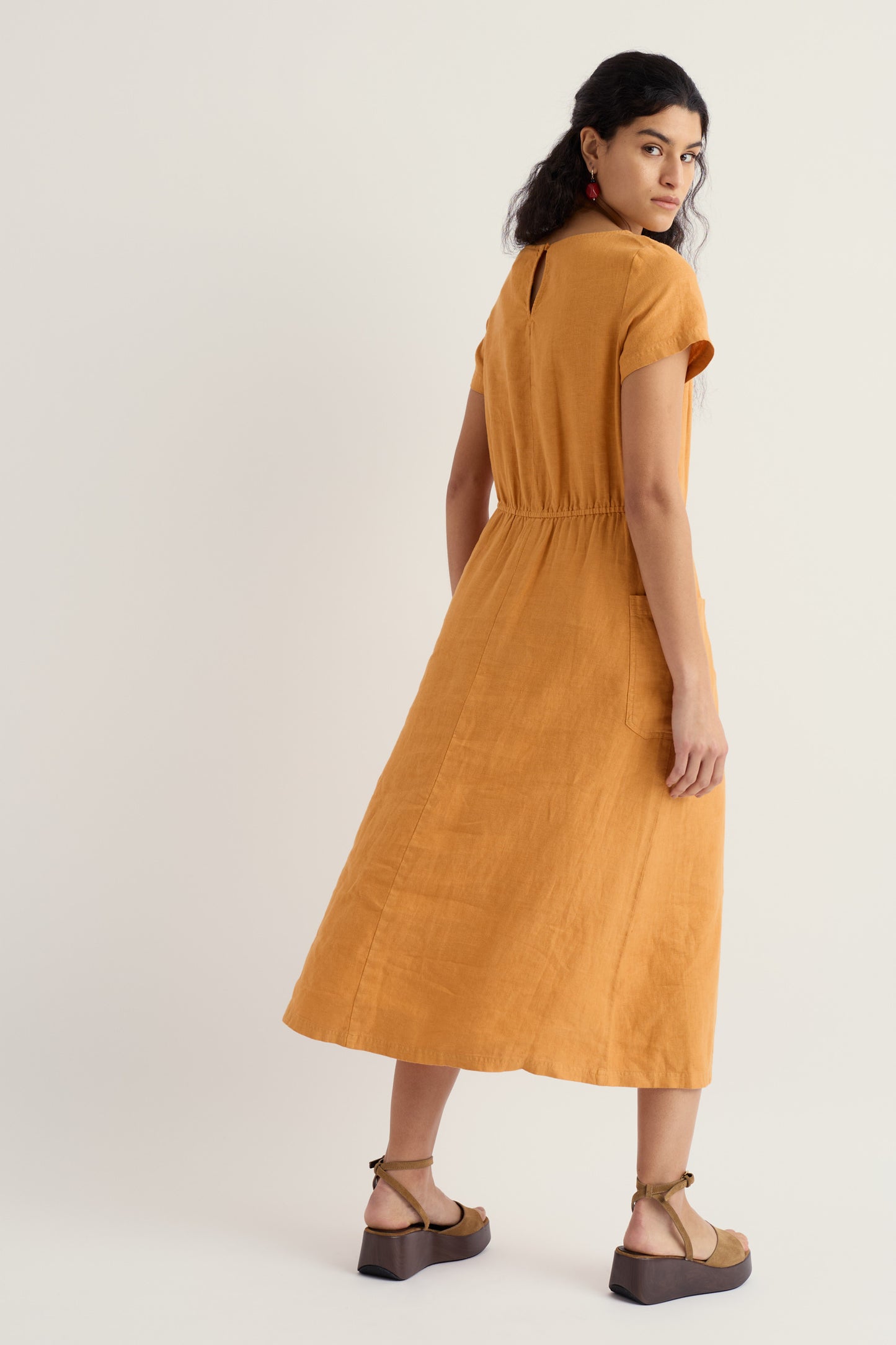 Robe Midi en Lin Cintrée Haneth