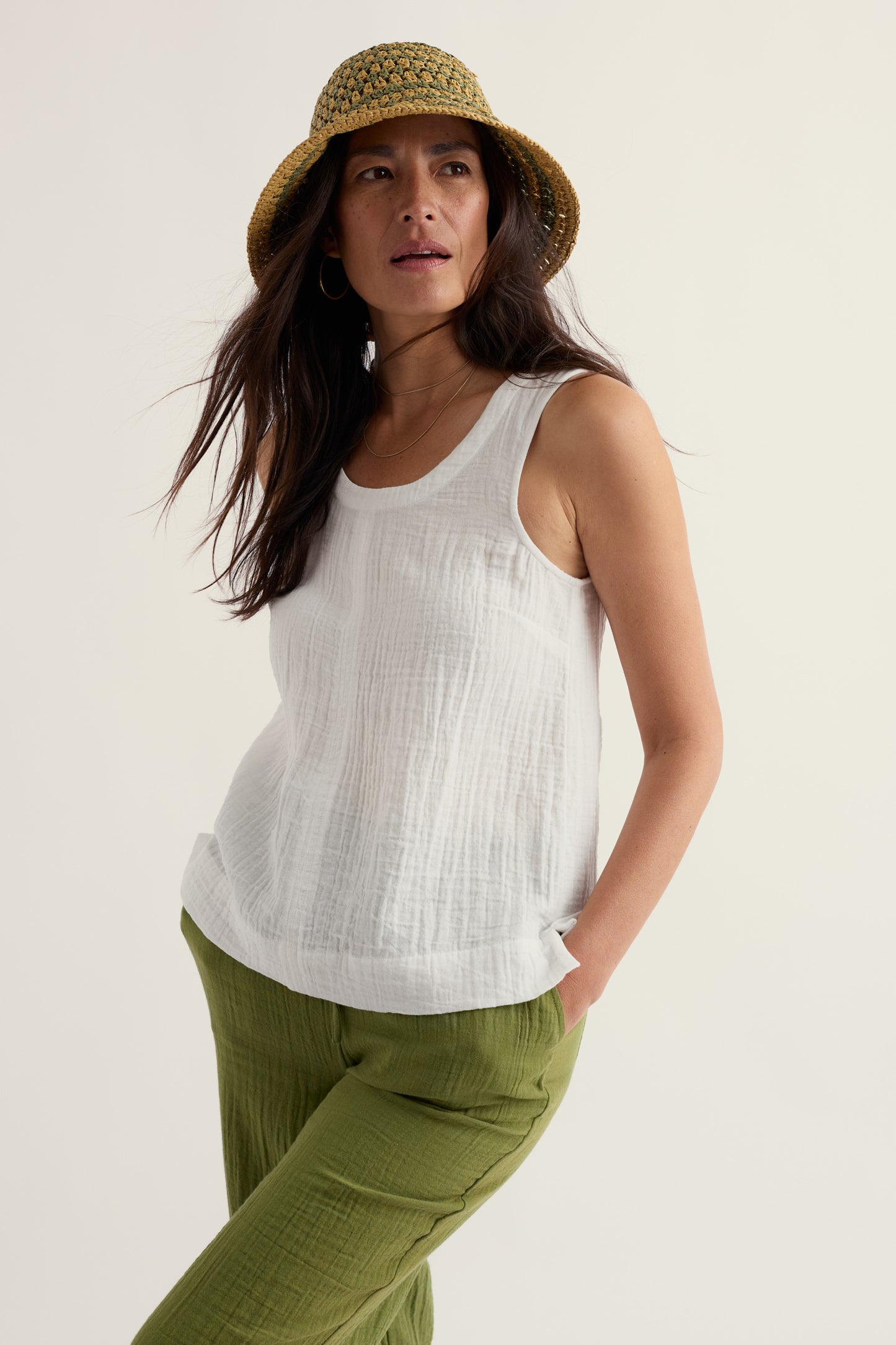 Gilet Maddie in doppio mussola di cotone biologico  