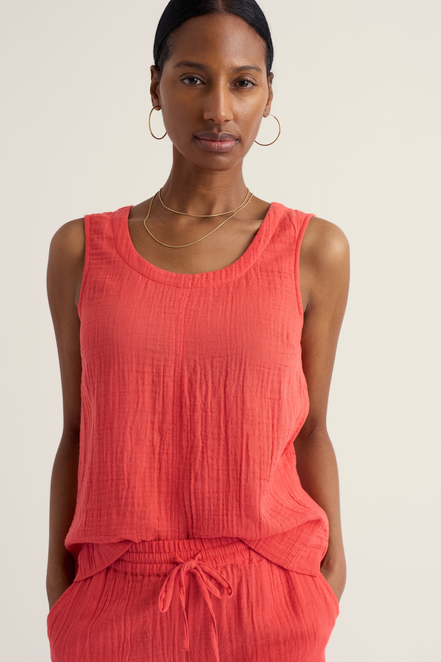 Gilet Maddie in doppio mussola di cotone biologico  