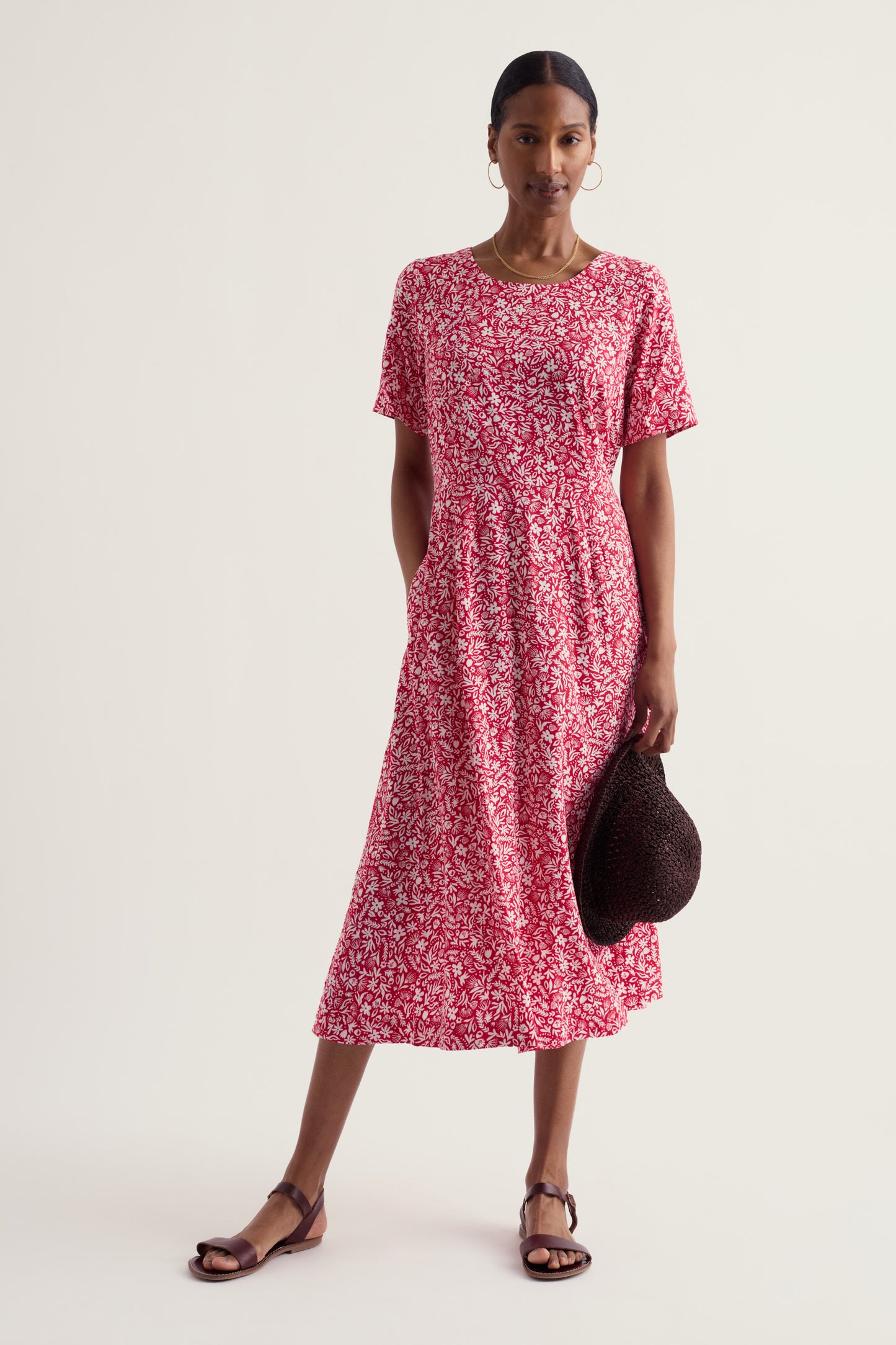Robe mi-longue à manches courtes Tilly