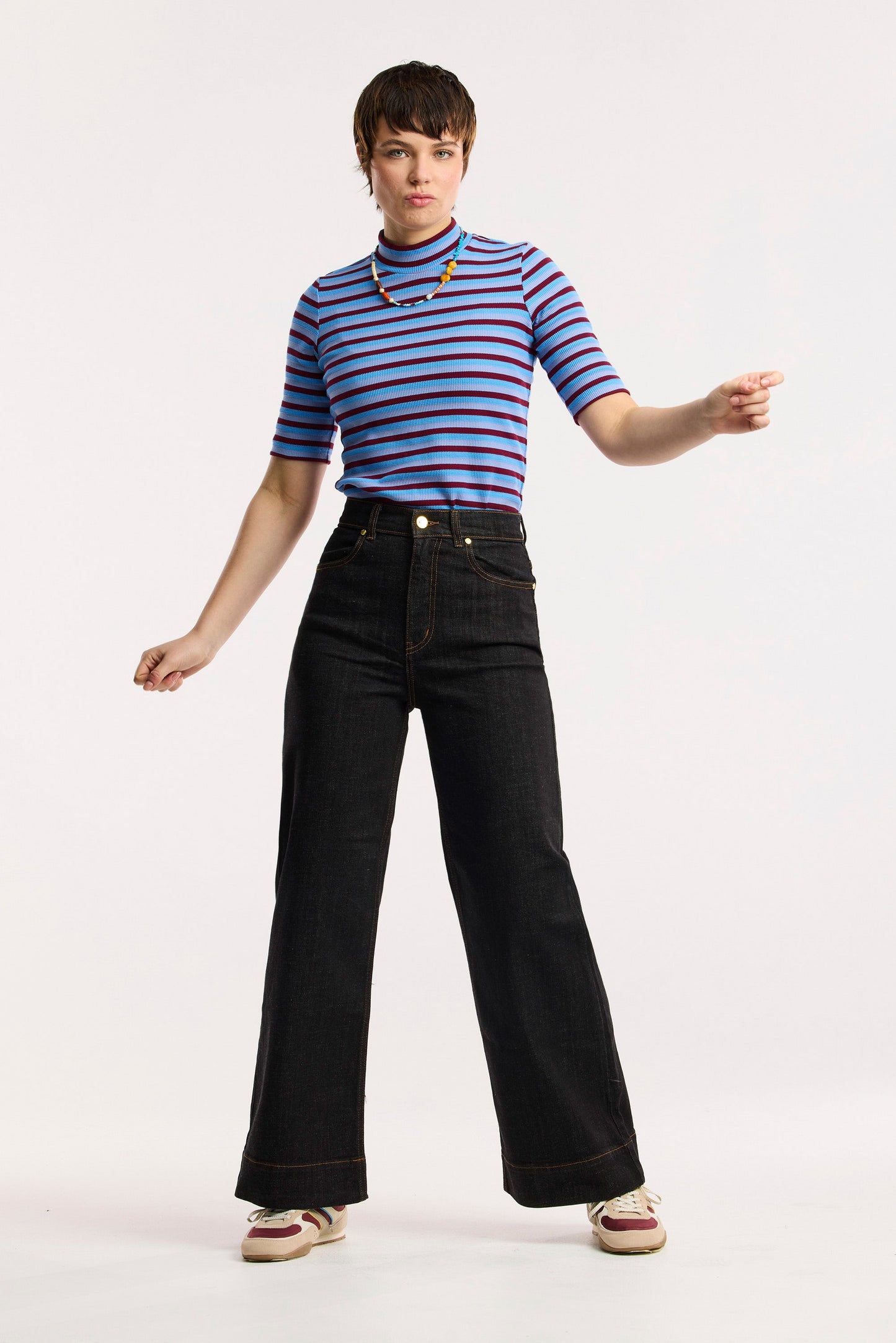 T-shirt a righe waffle Traveller