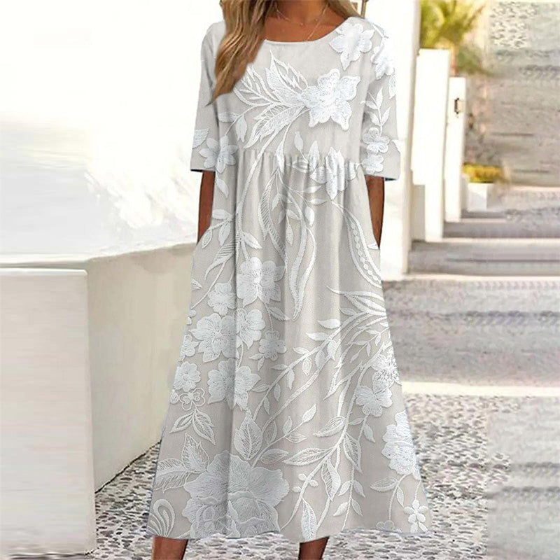 Robe Rétro Femme à Imprimé Floral