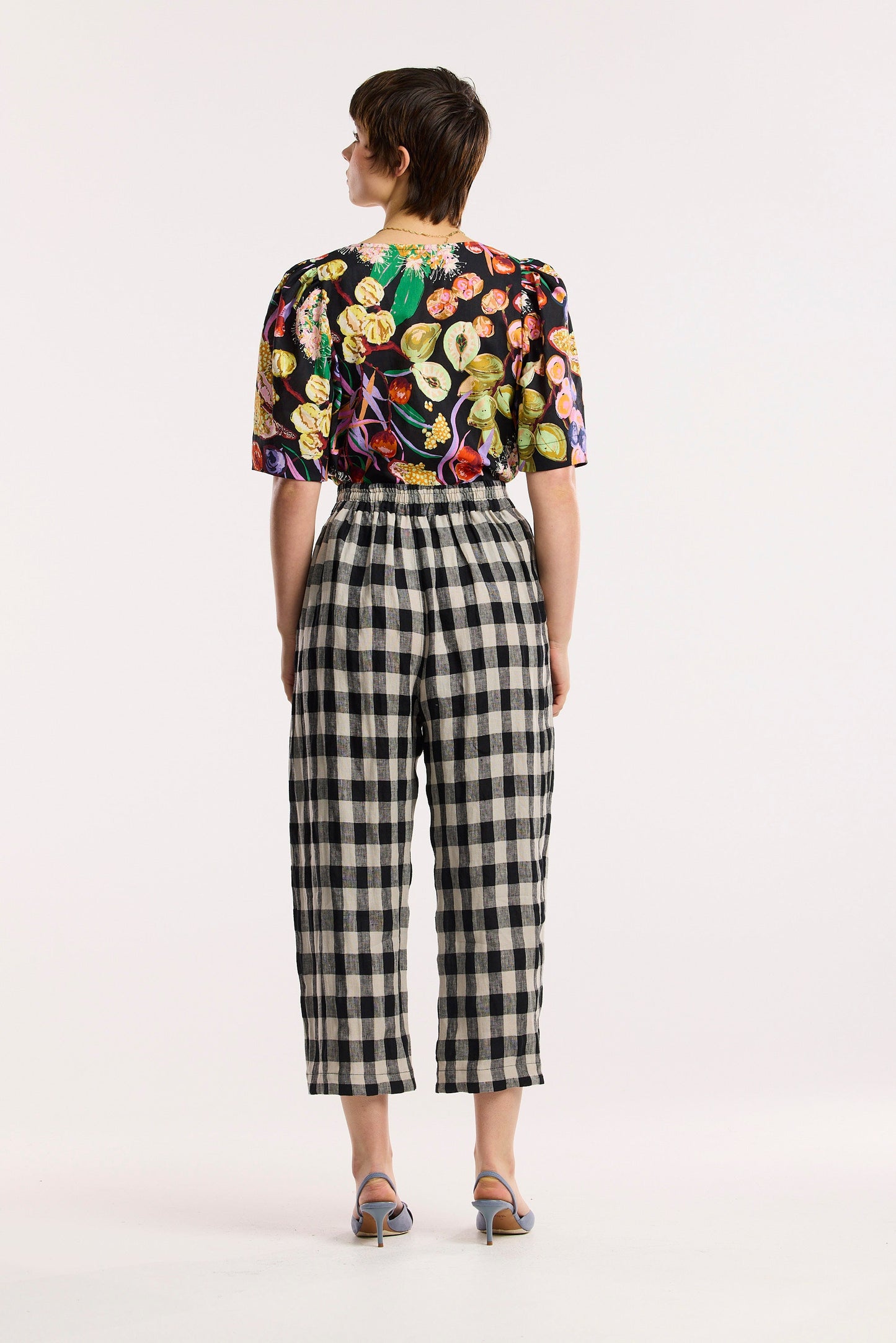 Pantalon tonneau Laneway à carreaux