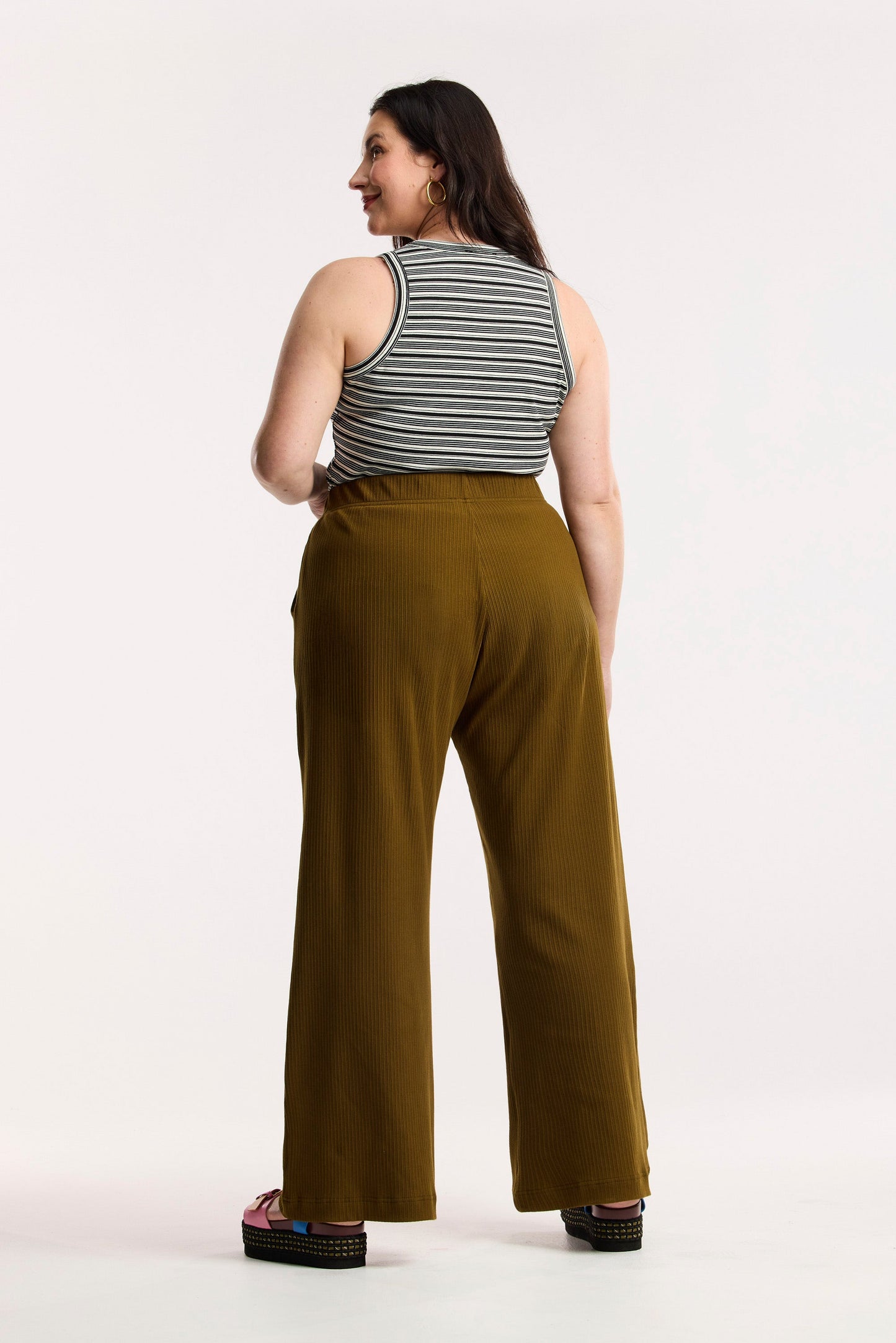 Pantaloni a gamba larga a coste Traveller Luxe