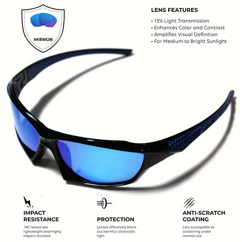 Lunettes de soleil de sport polarisées UV400 – Unisexe pour l'extérieur et la conduite
